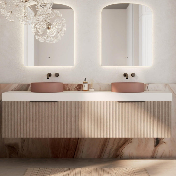 Milano Sicily 1800mm V - Groove Wall Hung Vanity - Pink Wash - Ideal Bathroom CentreSI1800WO