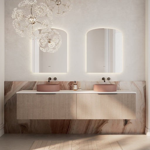 Milano Sicily 1800mm V - Groove Wall Hung Vanity - Pink Wash - Ideal Bathroom CentreSI1800WO