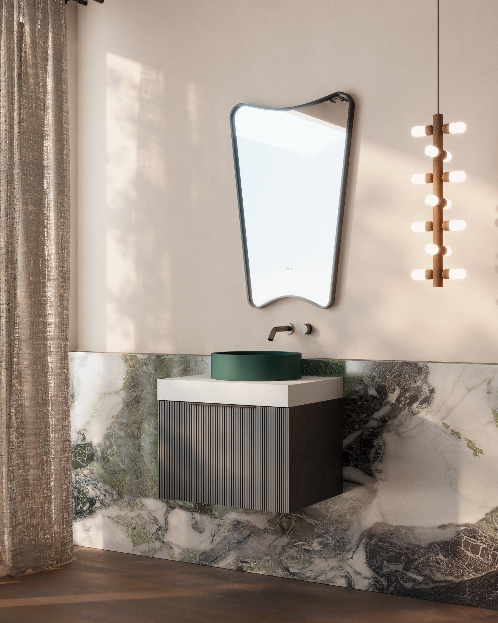 Milano Sicily 600mm V - Groove Wall Hung Vanity - Empire Black - Ideal Bathroom CentreSI600EO