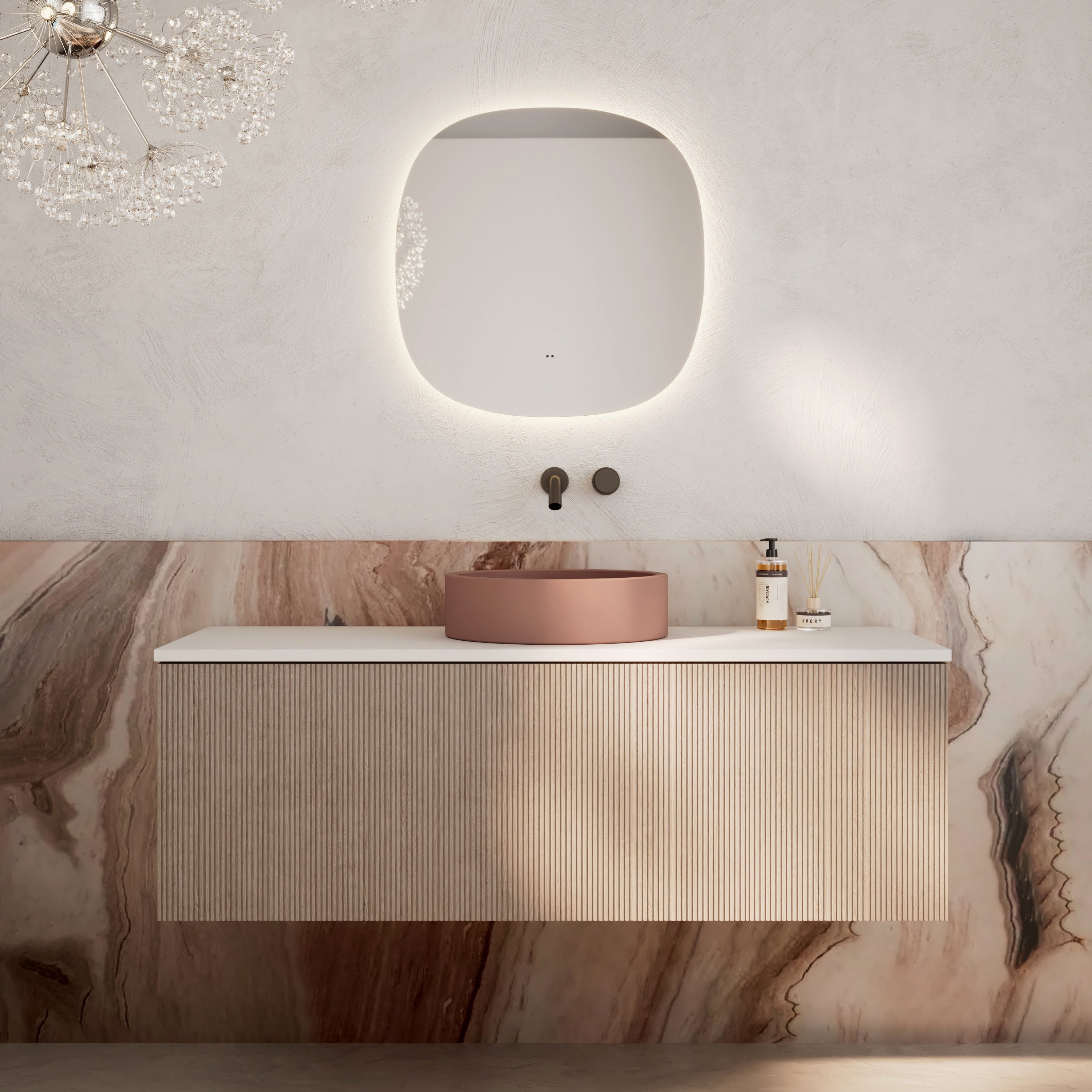 Milano Soft Square 600mx600mm Frameless LED Mirror