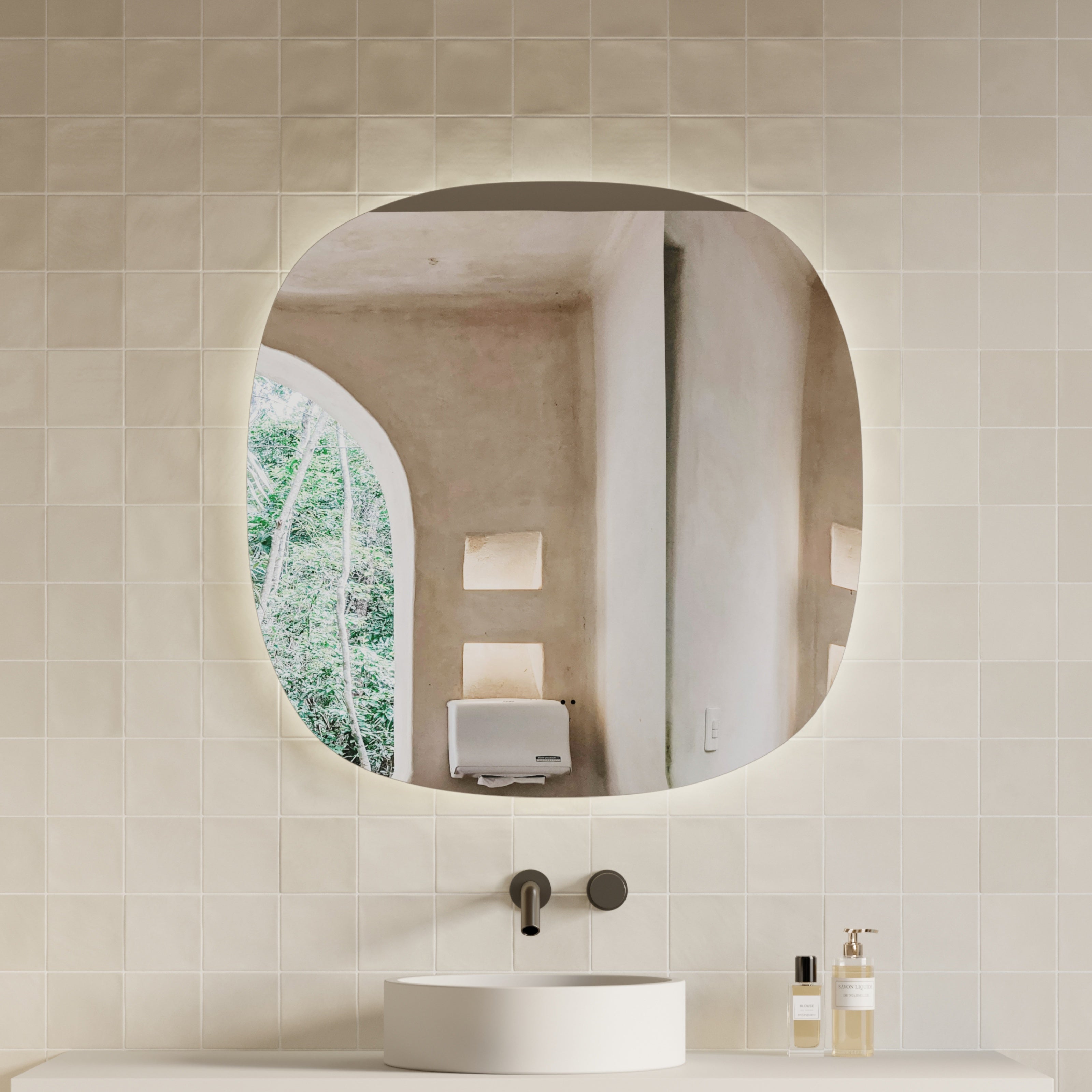 Milano Soft Square 800mx800mm Frameless LED Mirror