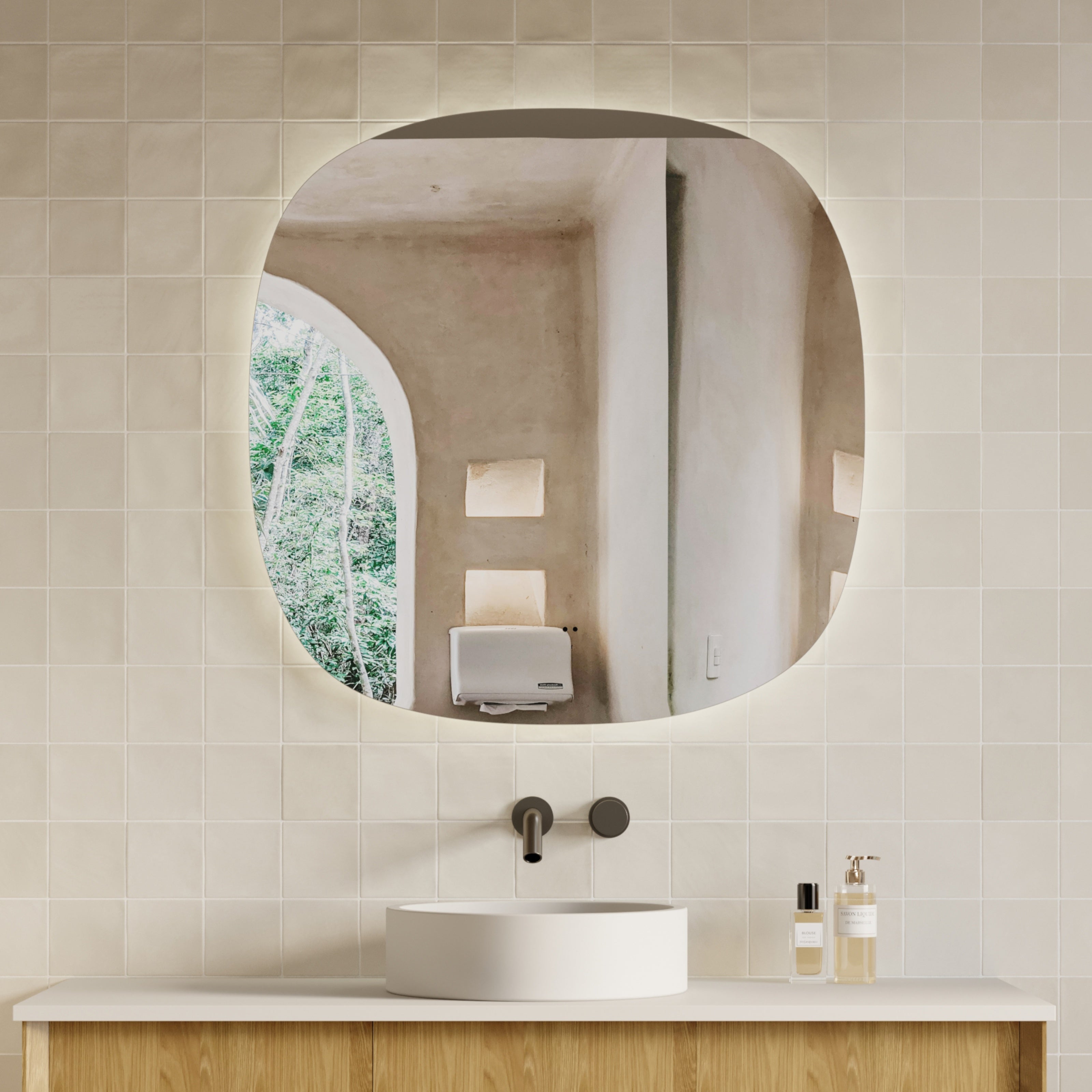 Milano Soft Square 800mx800mm Frameless LED Mirror