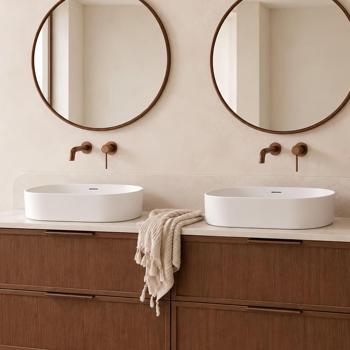 Milano Soul Pro 580mm Solid Surface Basin with Overflow