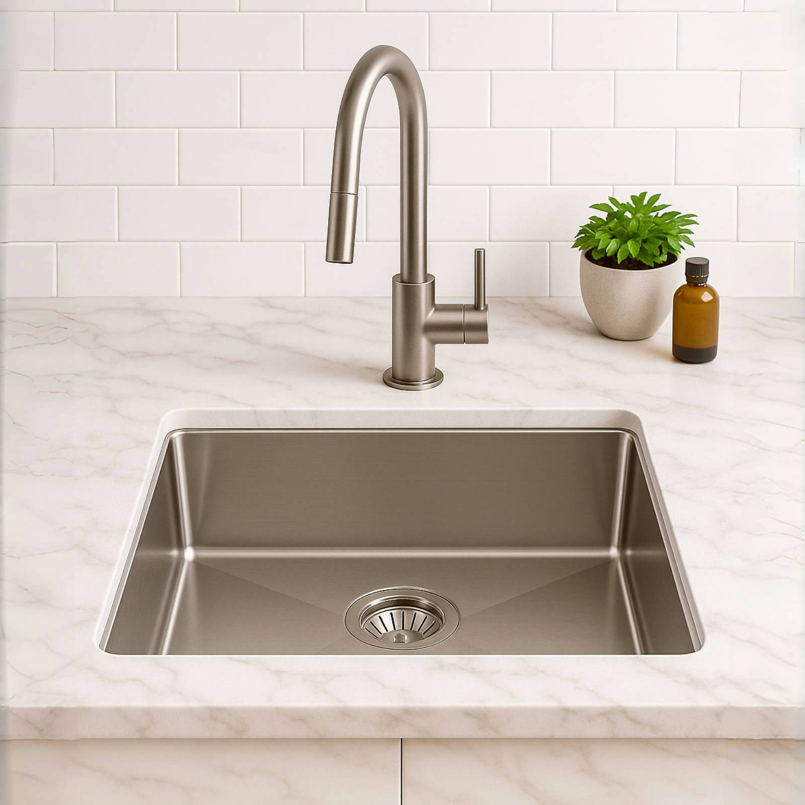 Milano Bianca Single 540x450mm Kitchen Sink