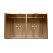Milano Bianca Stainless Steel 760x450mm Double Bowl Sink, Brushed Copper