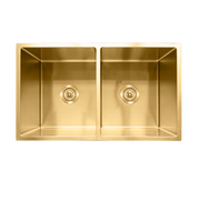 Milano Bianca Stainless Steel 760x450mm Double Bowl Sink, Brushed Gold