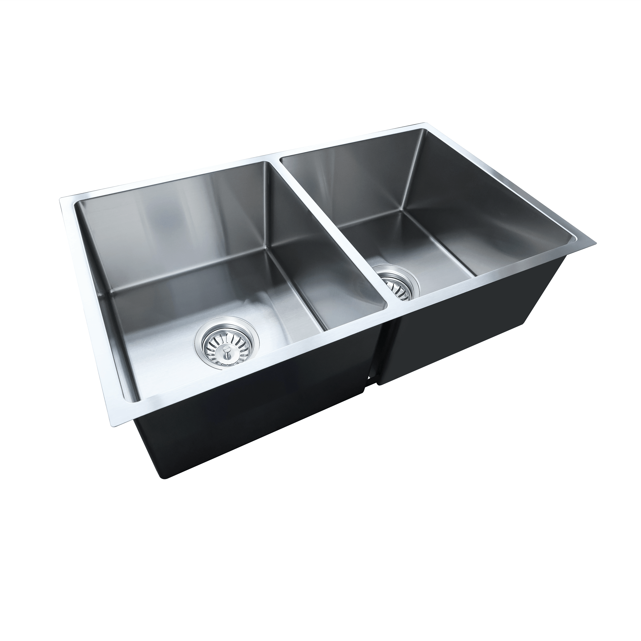 Milano Bianca Stainless Steel 760x450mm Double Bowl Sink, Brushed Nickel
