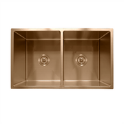 Milano Bianca Stainless Steel 850x450mm Double Bowl Sink, Brushed Copper