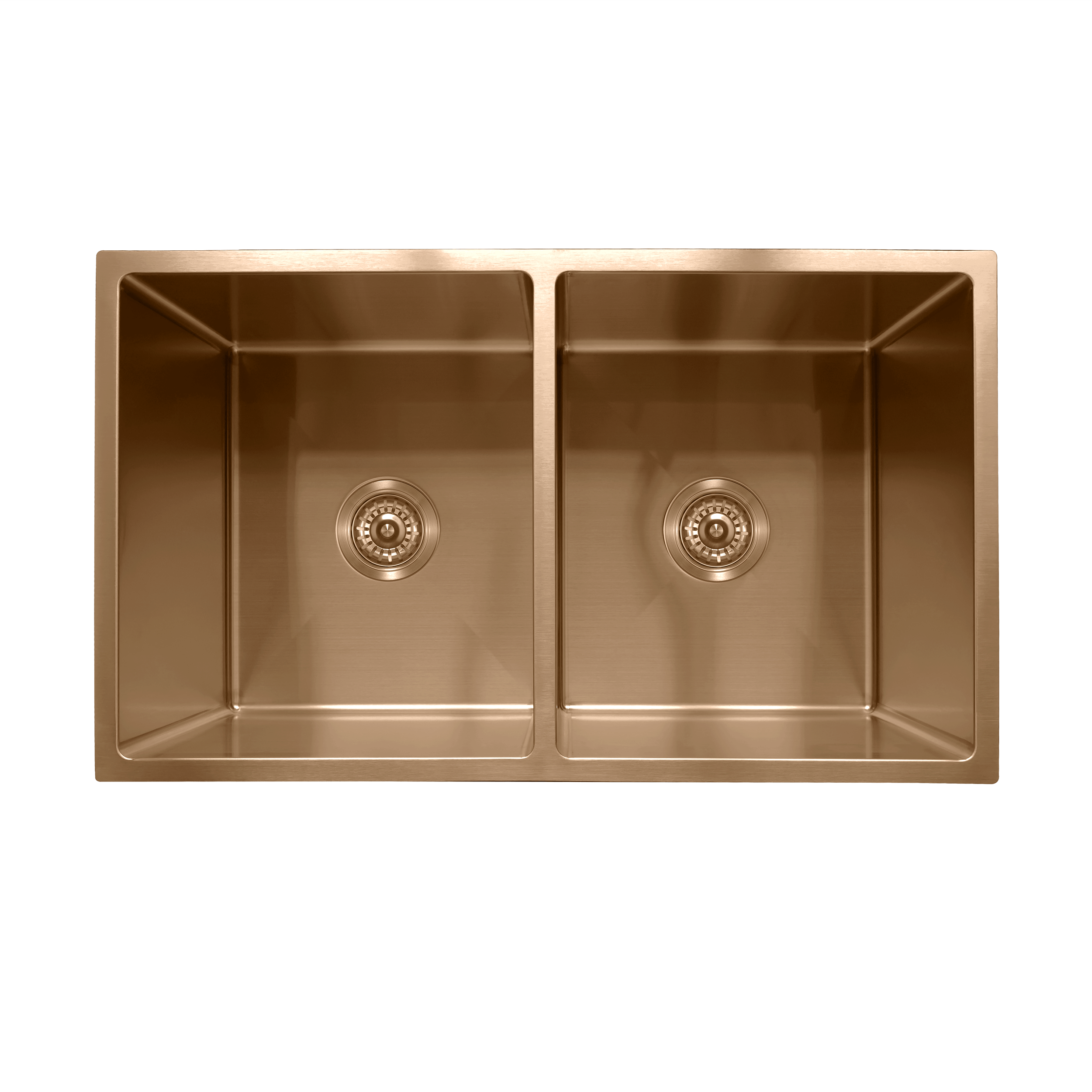 Milano Bianca Stainless Steel 850x450mm Double Bowl Sink, Brushed Copper