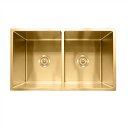 Milano Bianca Stainless Steel 850x450mm Double Bowl Sink, Brushed Gold
