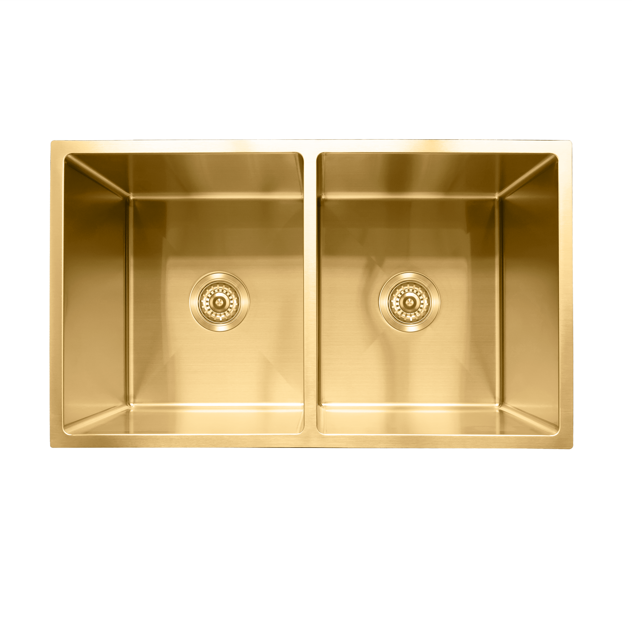 Milano Bianca Stainless Steel 850x450mm Double Bowl Sink, Brushed Gold
