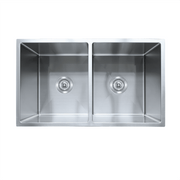 Milano Bianca Stainless Steel 850x450mm Double Bowl Sink, Brushed Nickel