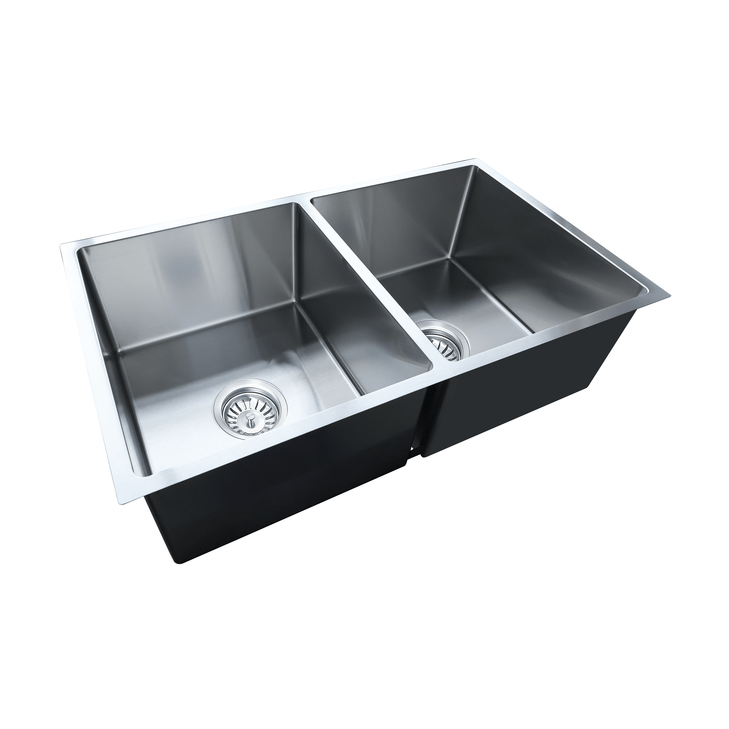 Milano Bianca Stainless Steel 850x450mm Double Bowl Sink, Brushed Nickel