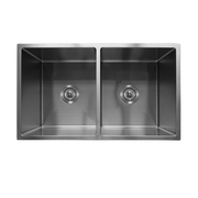 Milano Bianca Stainless Steel 850x450mm Double Bowl Sink, Gun Metal