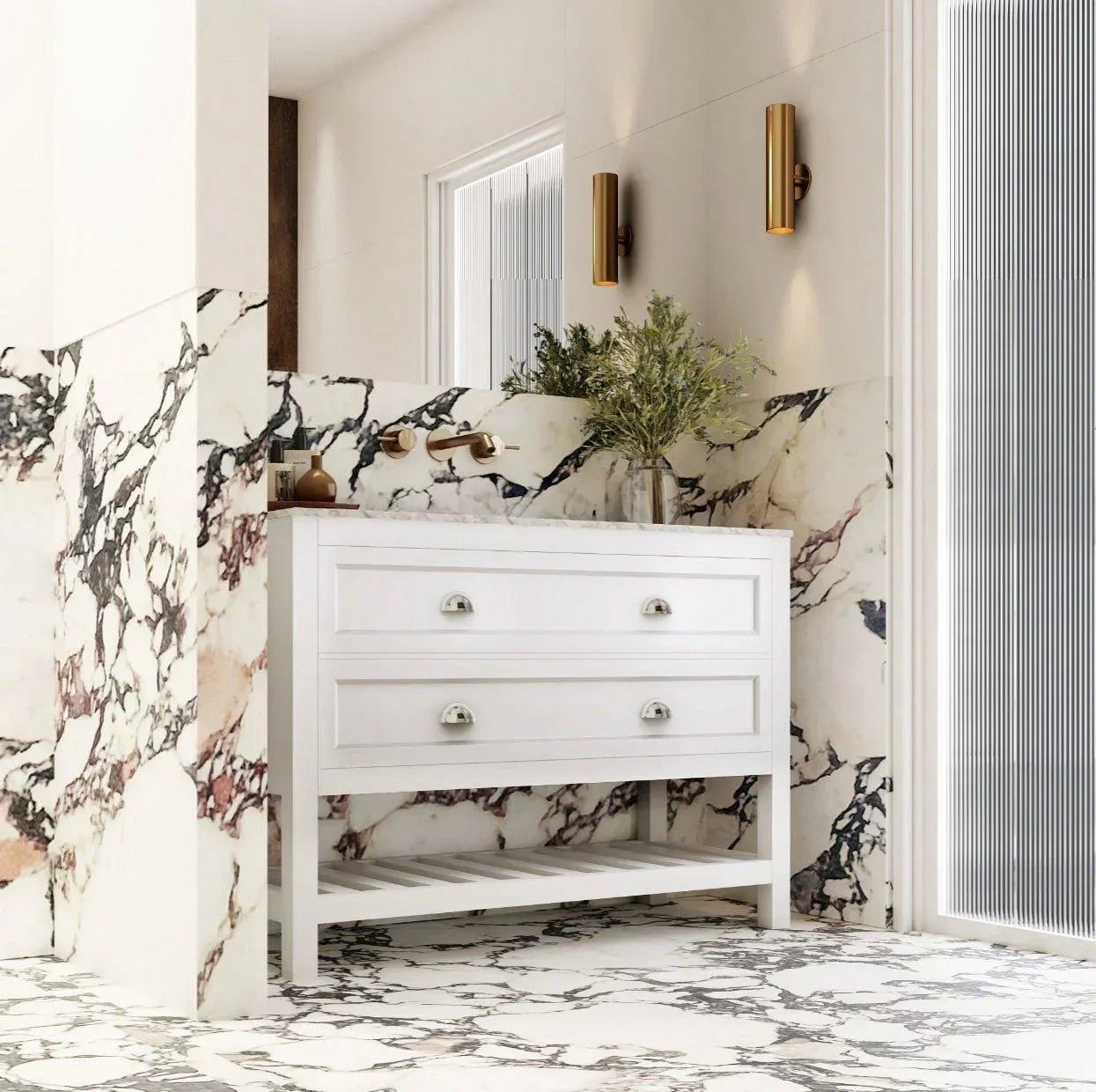 Milano Victoria 1200mm Freestanding Vanity - Ideal Bathroom CentreVI1200MWNo Top (Cabinet ONLY)