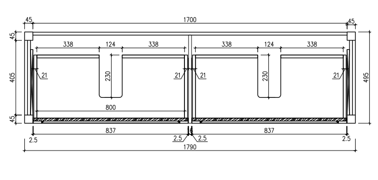 Milano Victoria 1800mm Freestanding Vanity - Ideal Bathroom CentreVI1800MWNo Top (Cabinet ONLY)