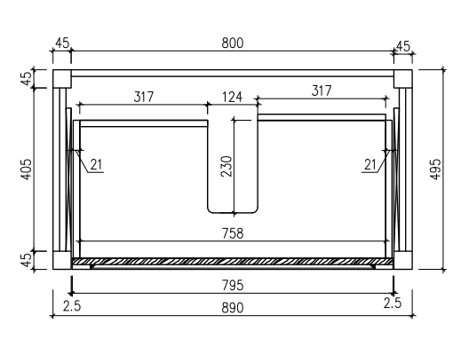 Milano Victoria 900mm Freestanding Vanity - Ideal Bathroom CentreVI900MWNo Top (Cabinet ONLY)