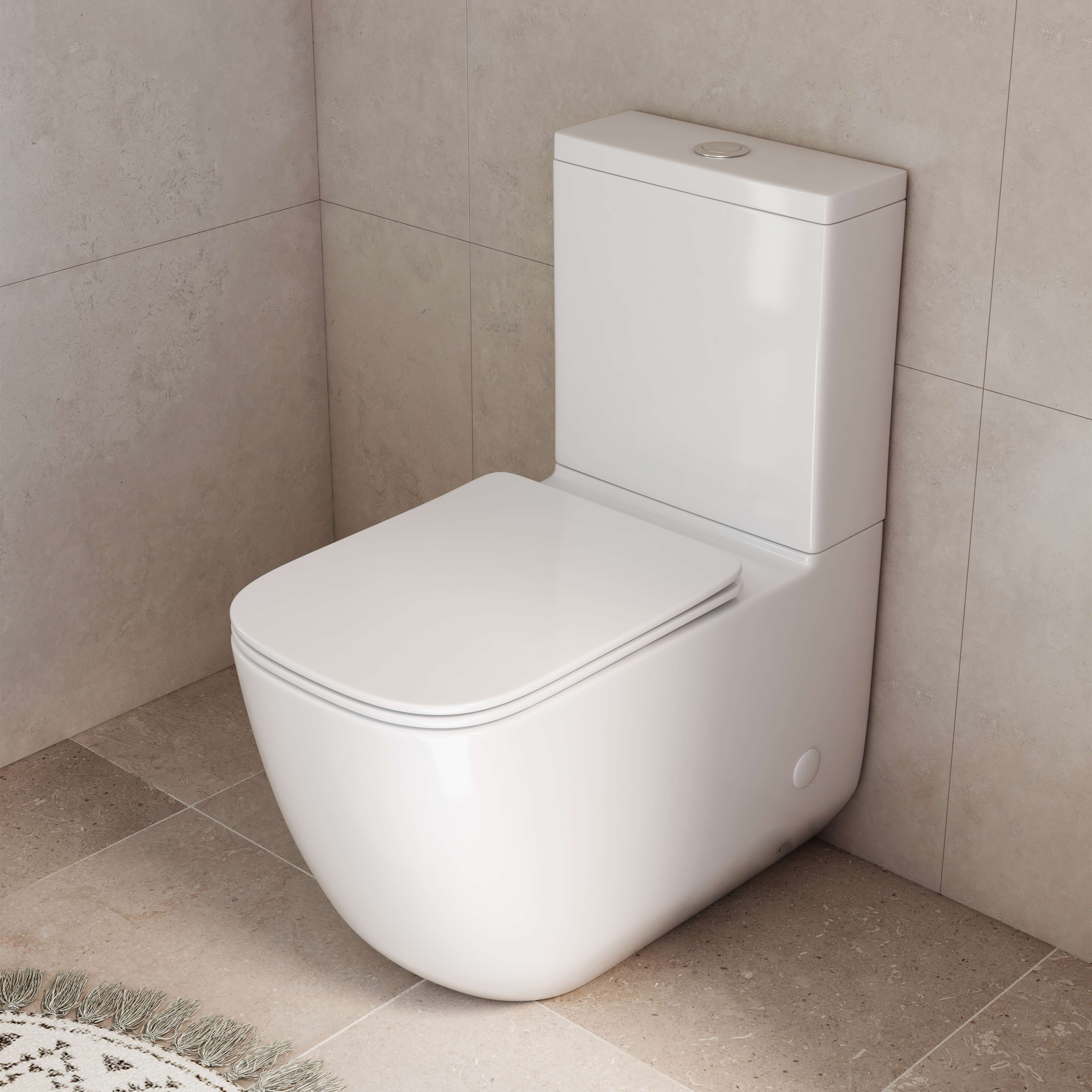 Milano Vogue Back to Wall Rimless Toilet Suite Gloss White