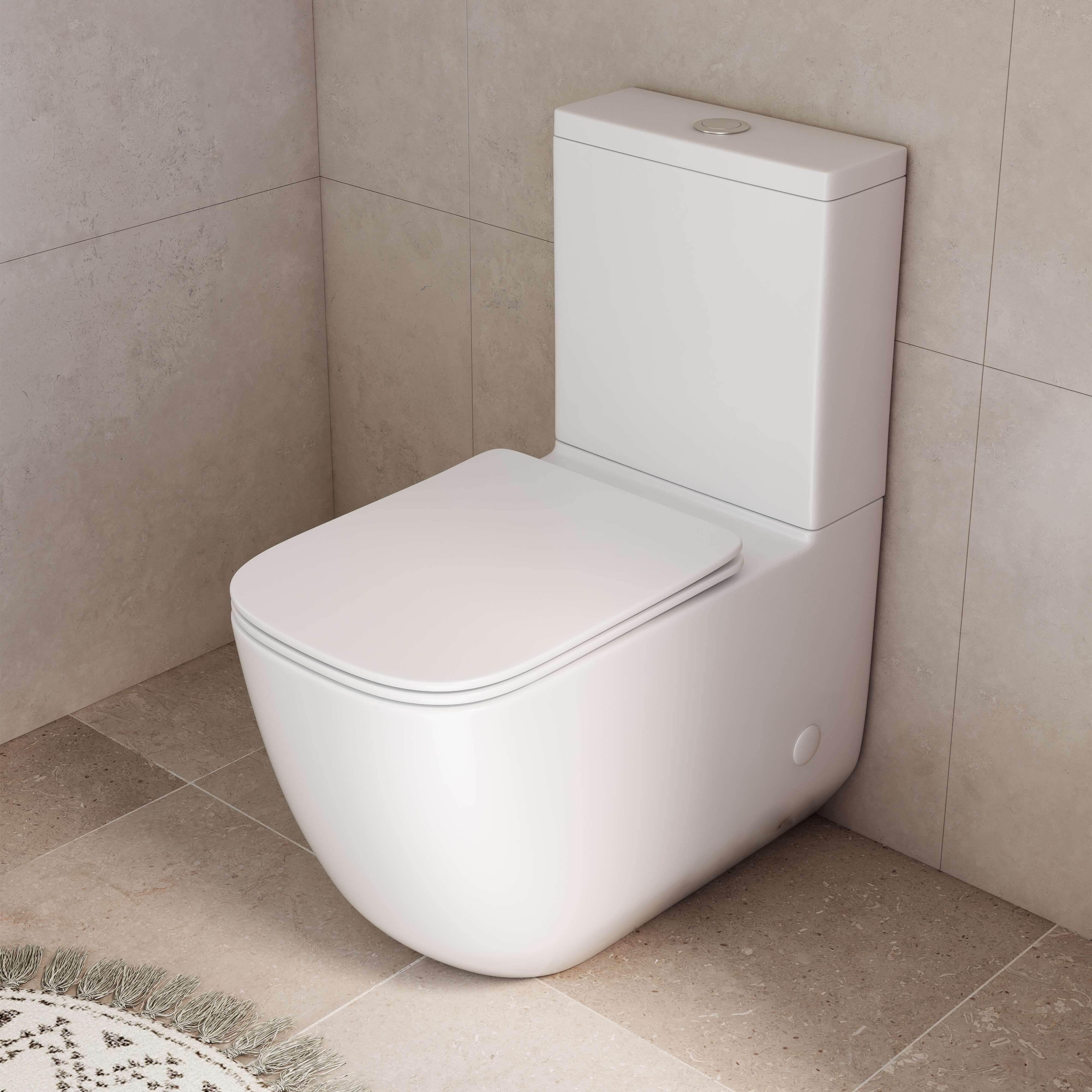 Milano Vogue Back to Wall Rimless Toilet Suite Matte White