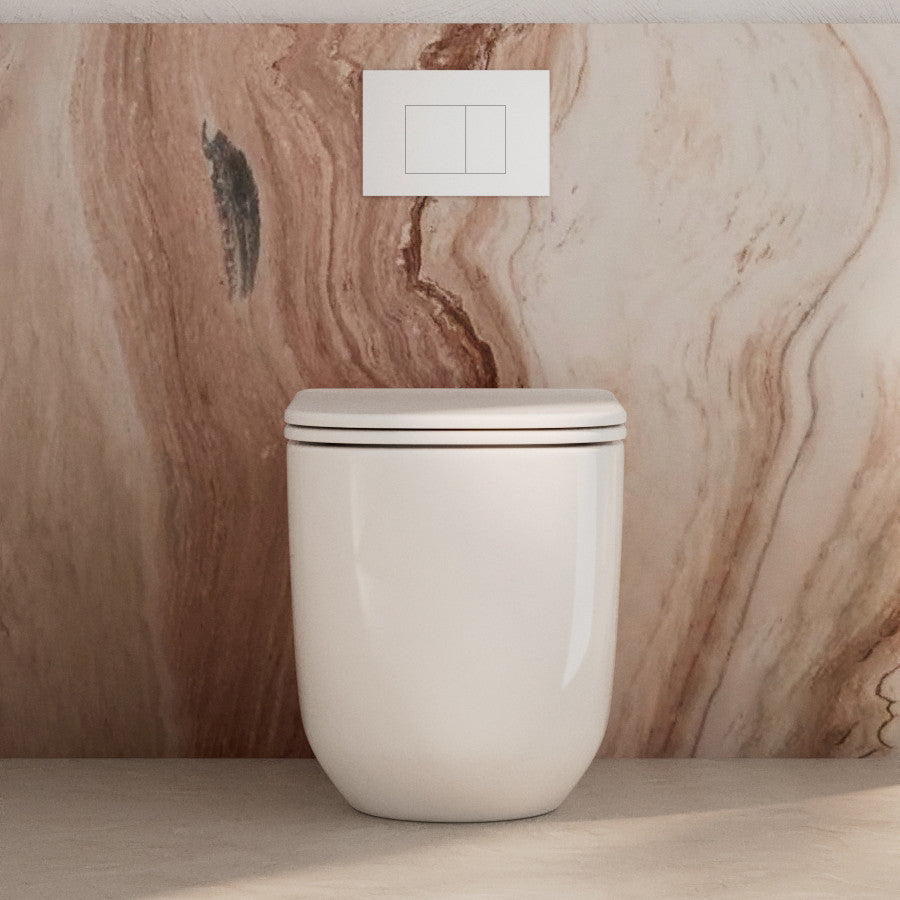 Milano Vogue Concealed In Wall Wall-Faced Toilet Suite, Gloss White