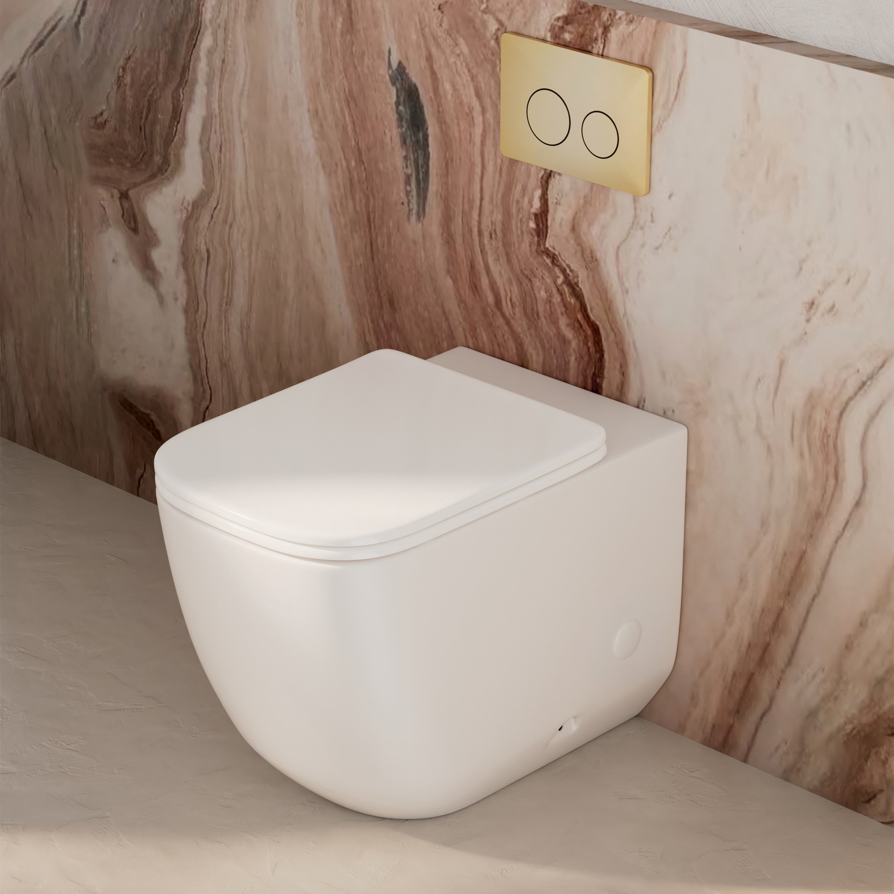 Milano Vogue Concealed In Wall Wall-Faced Toilet Suite, Matte White