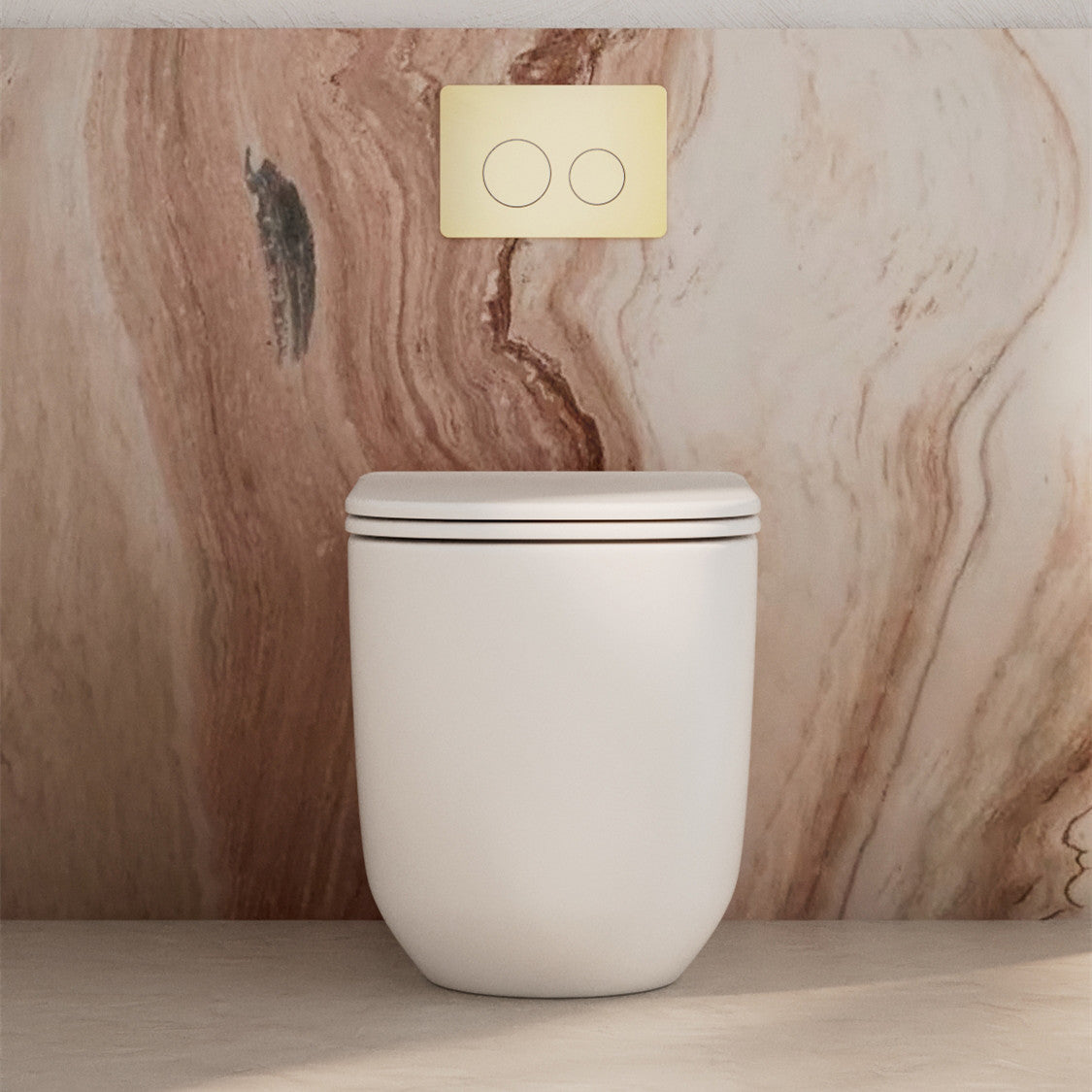 Milano Vogue Concealed In Wall Wall-Faced Toilet Suite, Matte White