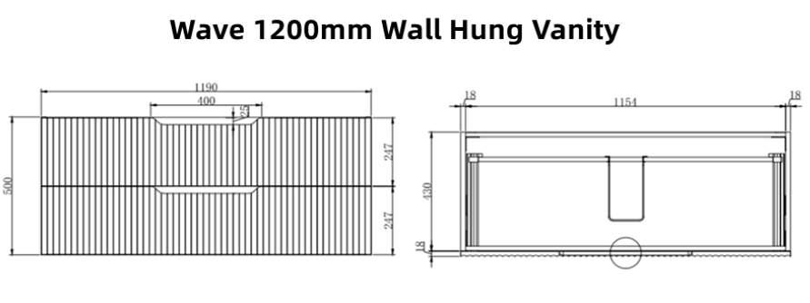 Milano Wave Flute Wall Hung Vanity Matte White - Ideal Bathroom CentreWAVE1800WHMW1800mm Double BowlStone Bench Top