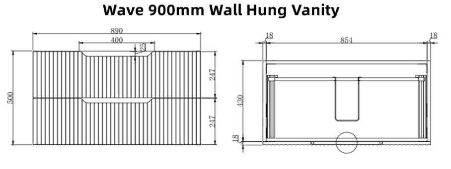 Milano Wave Flute Wall Hung Vanity Matte White - Ideal Bathroom CentreWAVE1800WHMW1800mm Double BowlStone Bench Top