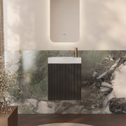 Milano Wave Flute 460mm Small Space Vanity-Matte Black