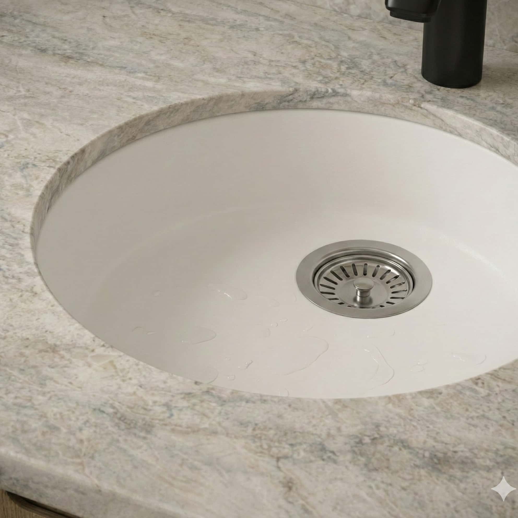 Milano Granite Round 350mm Sink Single Bowl Sink, Matte White