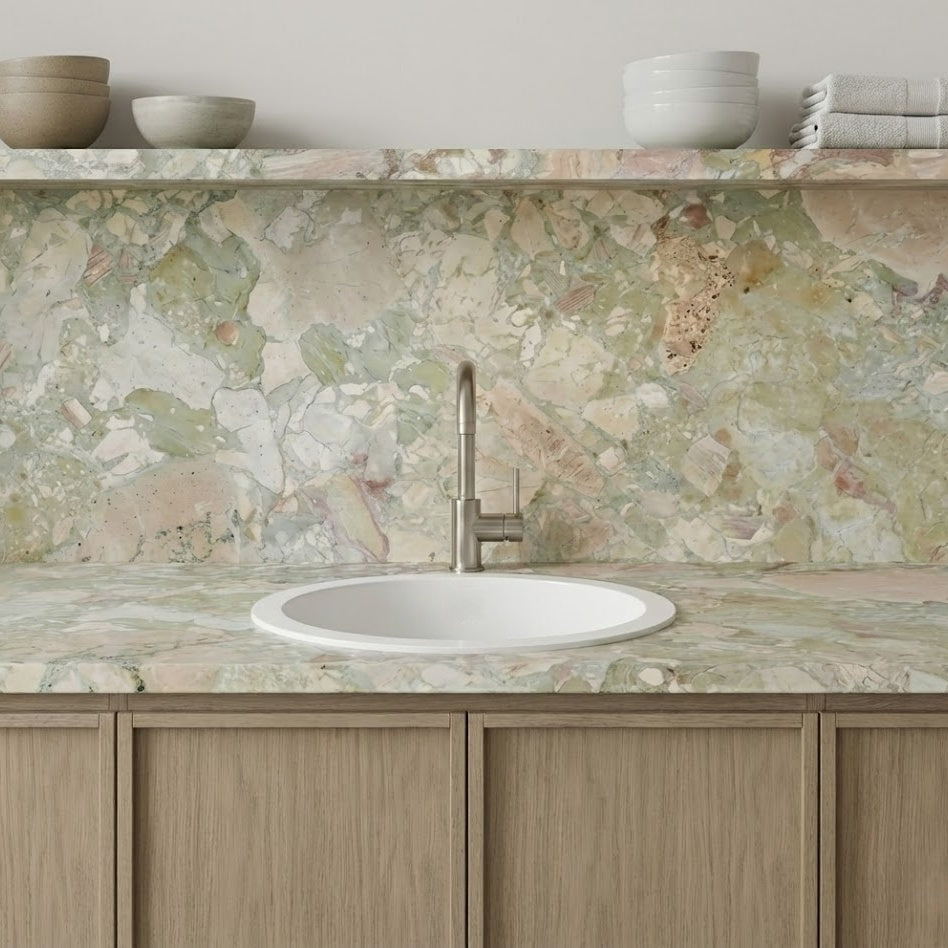 Milano Granite  Round 400mm Sink Single Bowl Sink, Matte  White