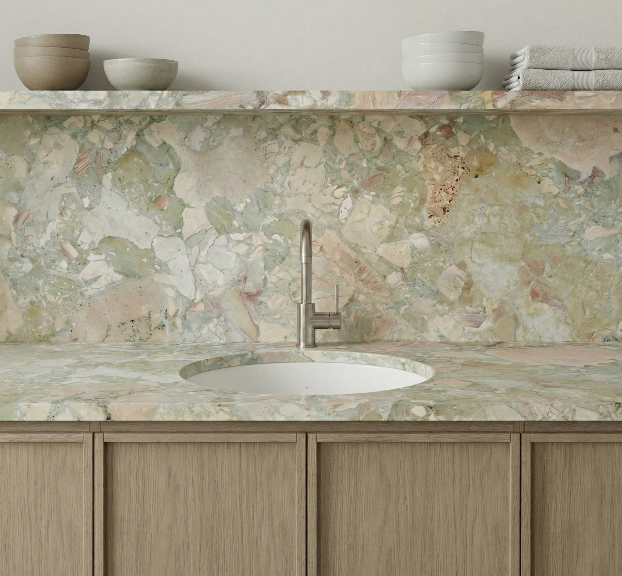 Milano Granite  Round 400mm Sink Single Bowl Sink, Matte  White