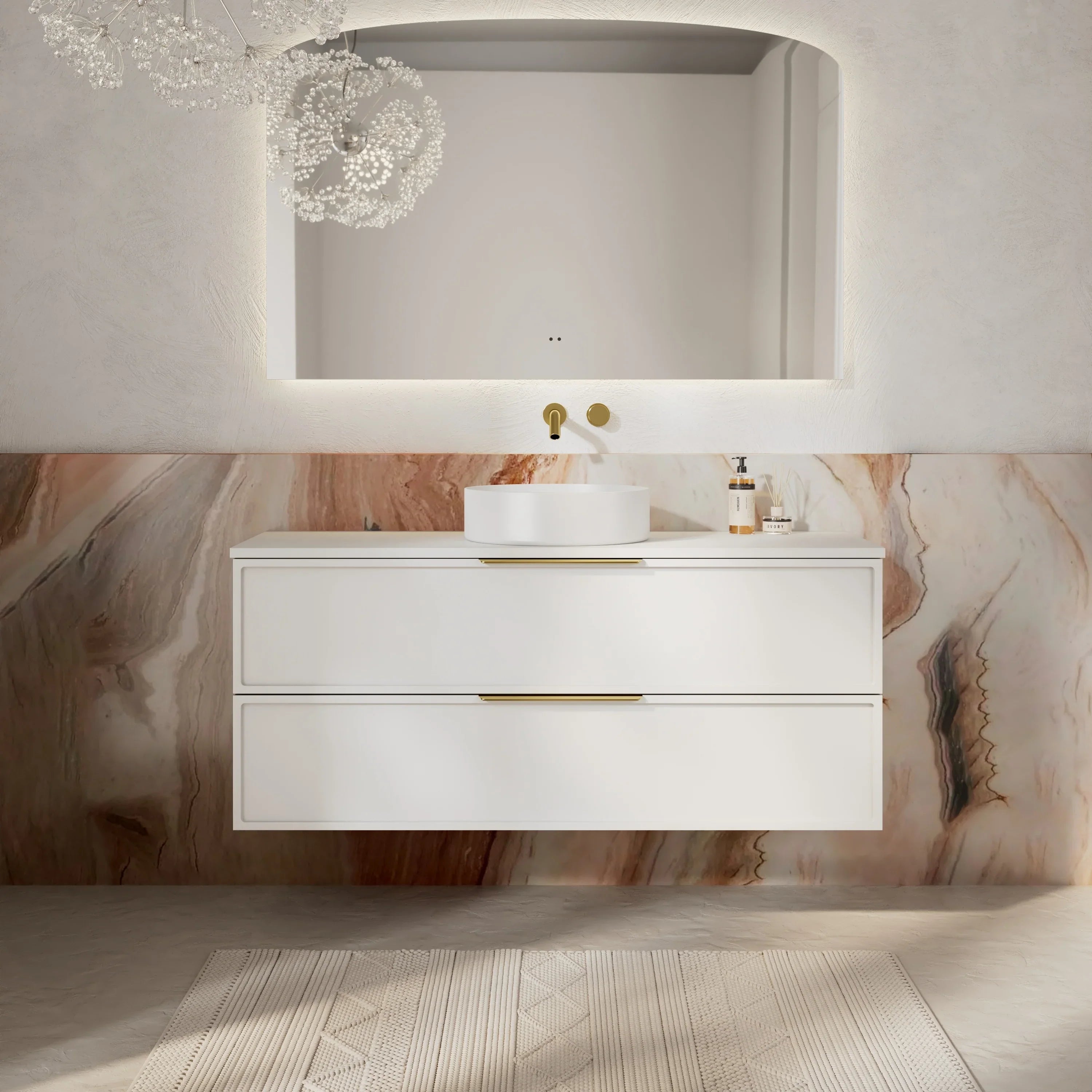 Milano Federation 1200mm Wall Hung Vanity Matte White