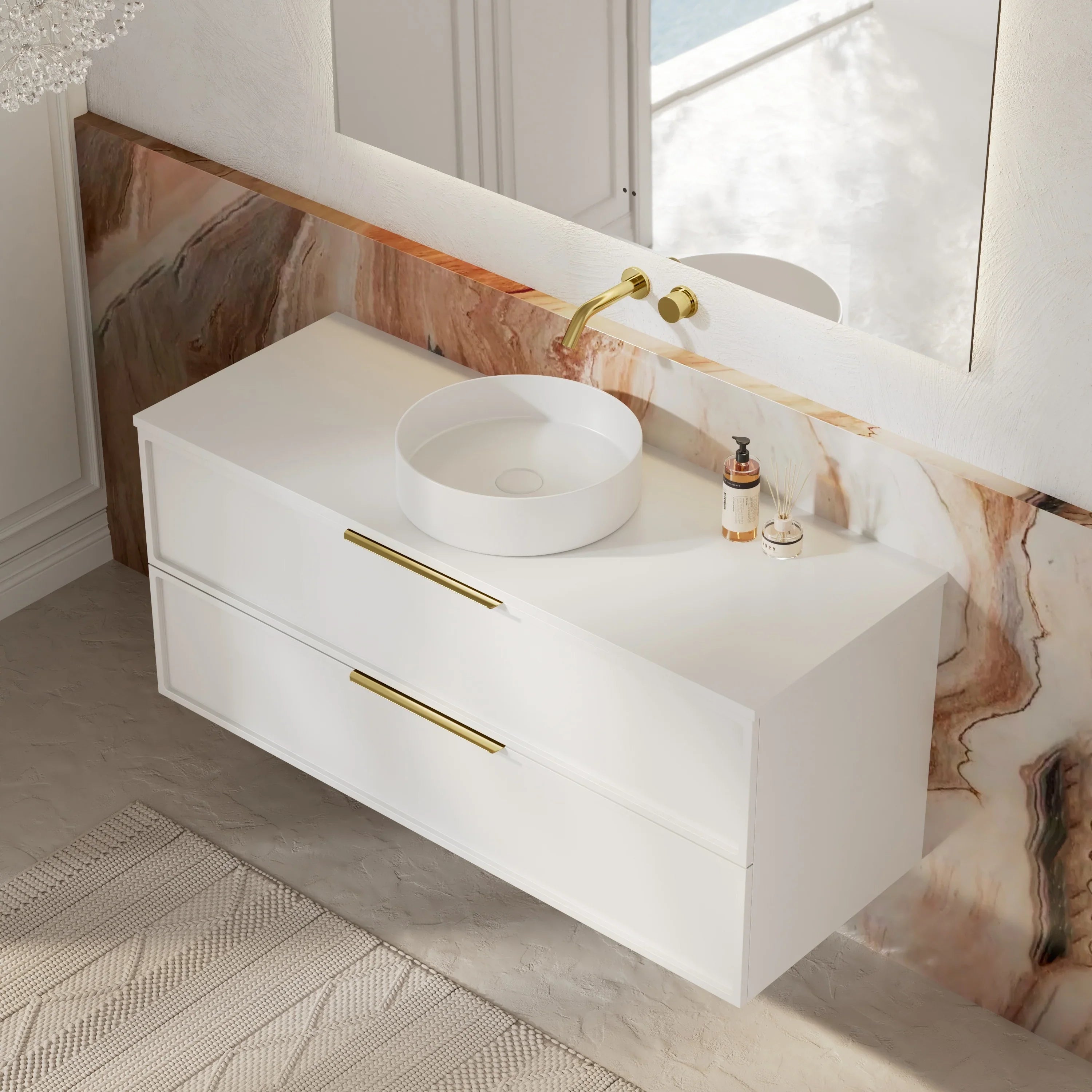 Milano Federation 1200mm Wall Hung Vanity Matte White