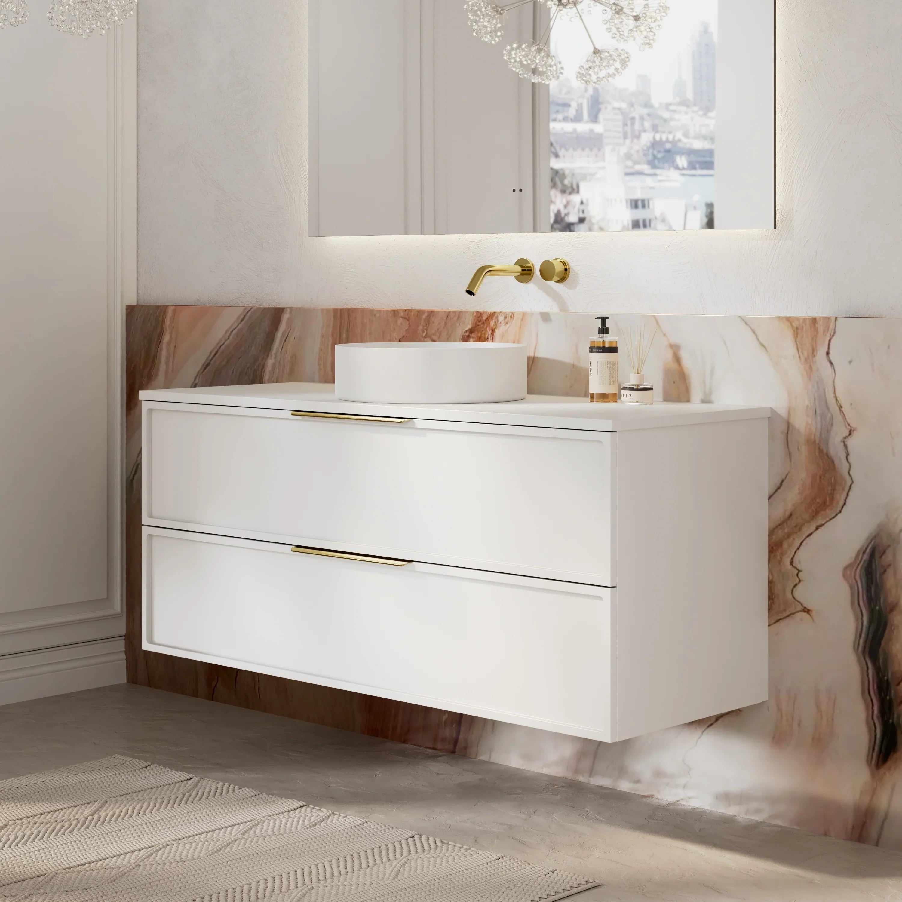 Milano Federation 1200mm Wall Hung Vanity Matte White