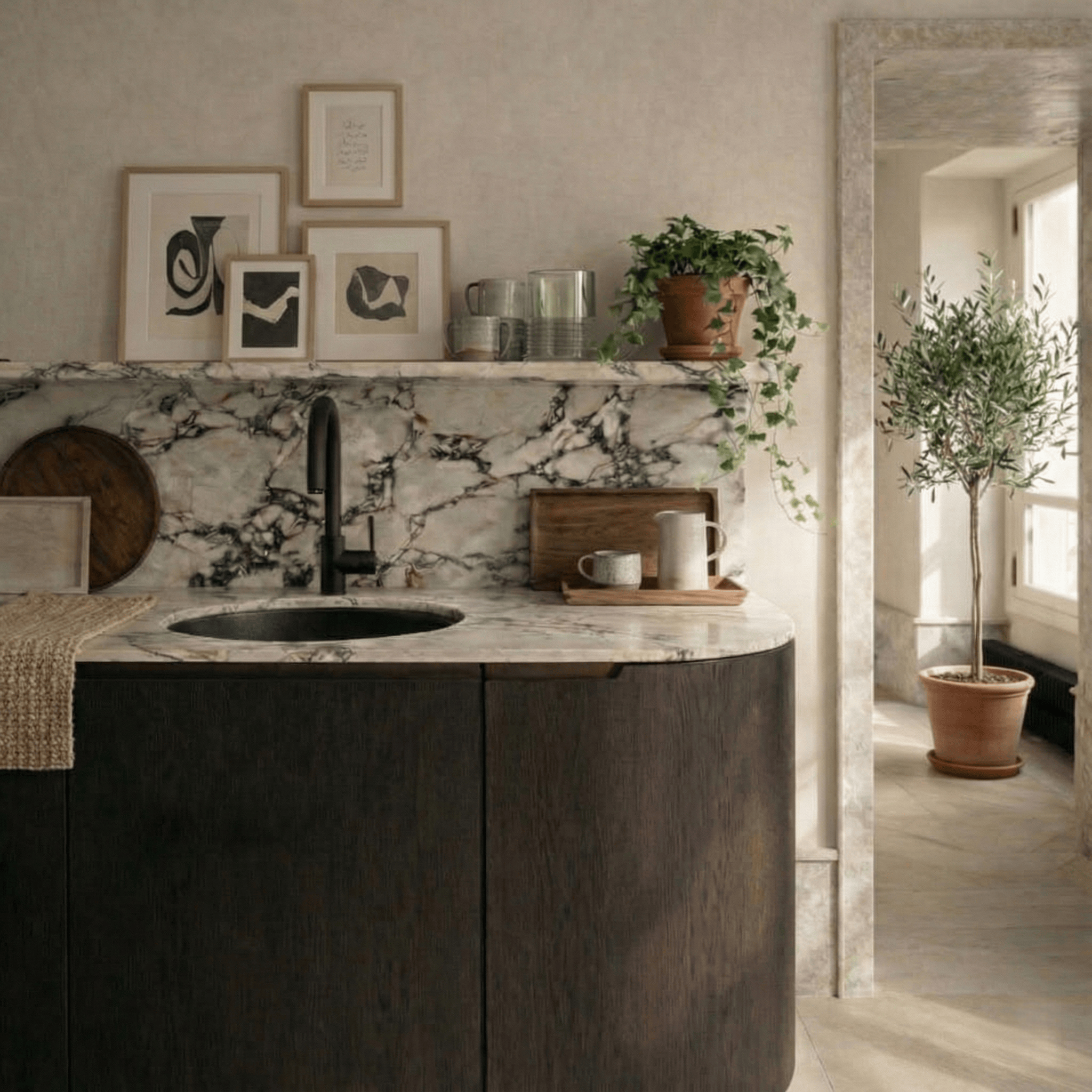 Milano Granite  Round 450mm Sink Single Bowl Sink, Matte  Black