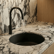 Milano Granite  Round 400mm Sink Single Bowl Sink, Matte  Black