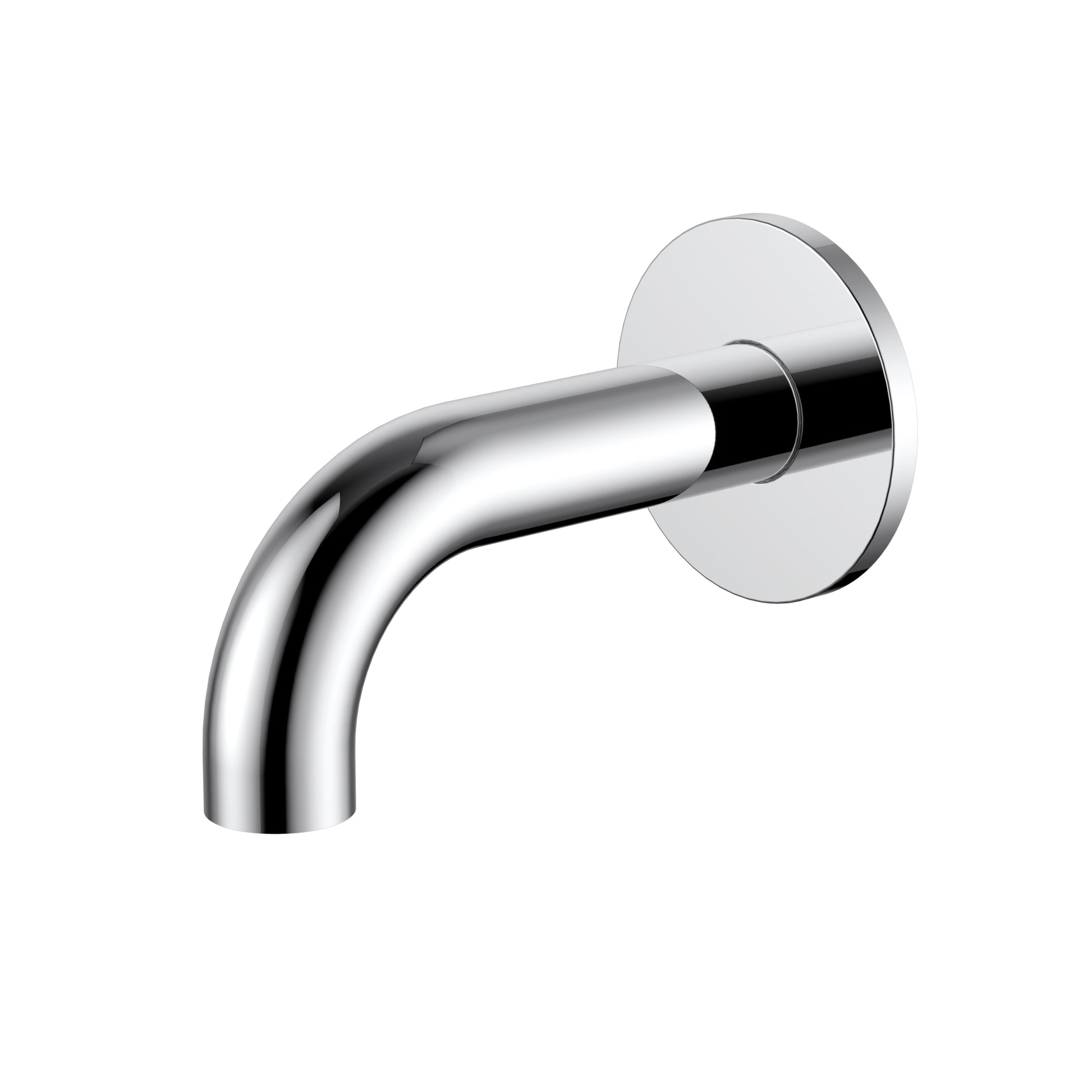 Round Curved Spout 130mm, Polished Chrome
