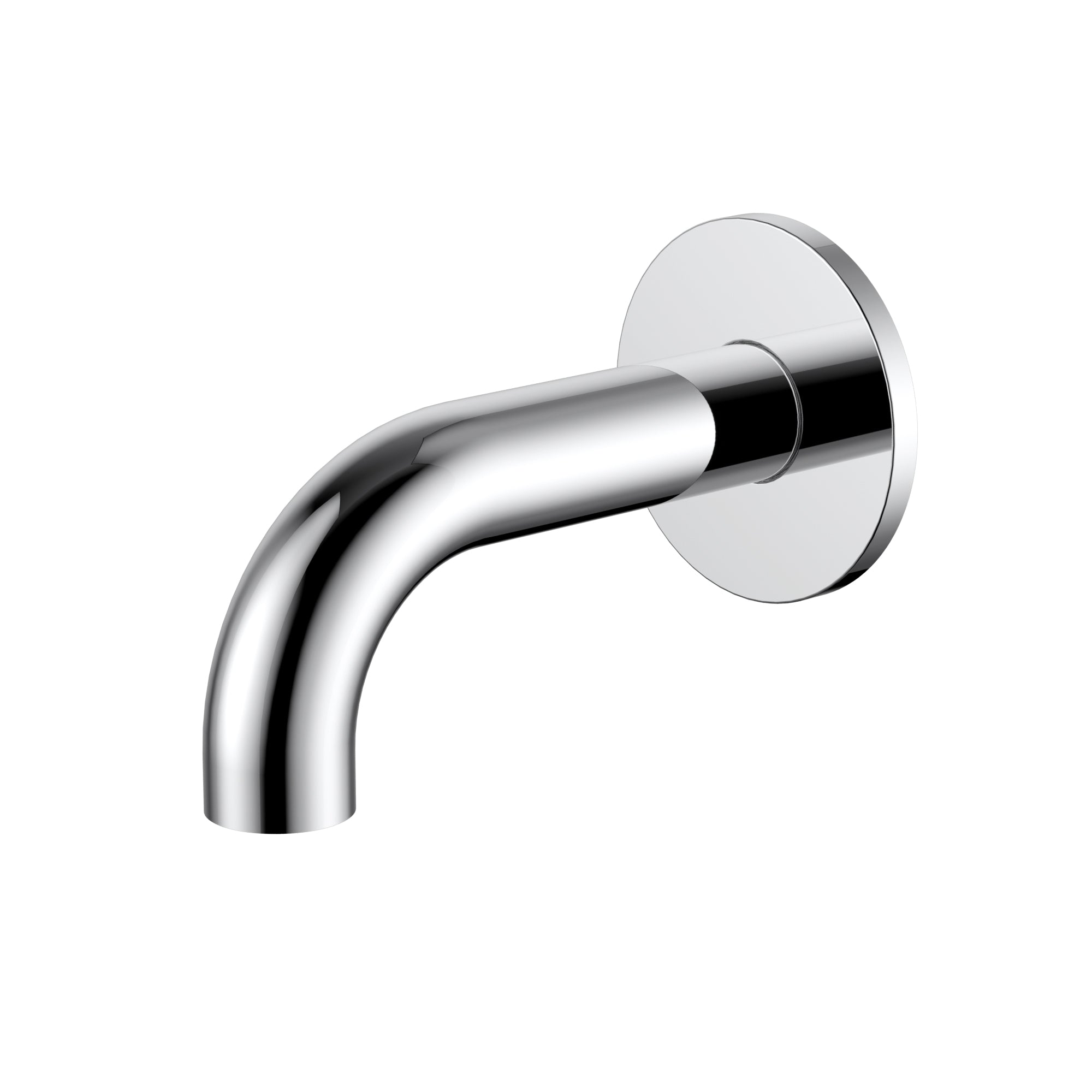 Round Curved Spout 130mm, Polished Chrome