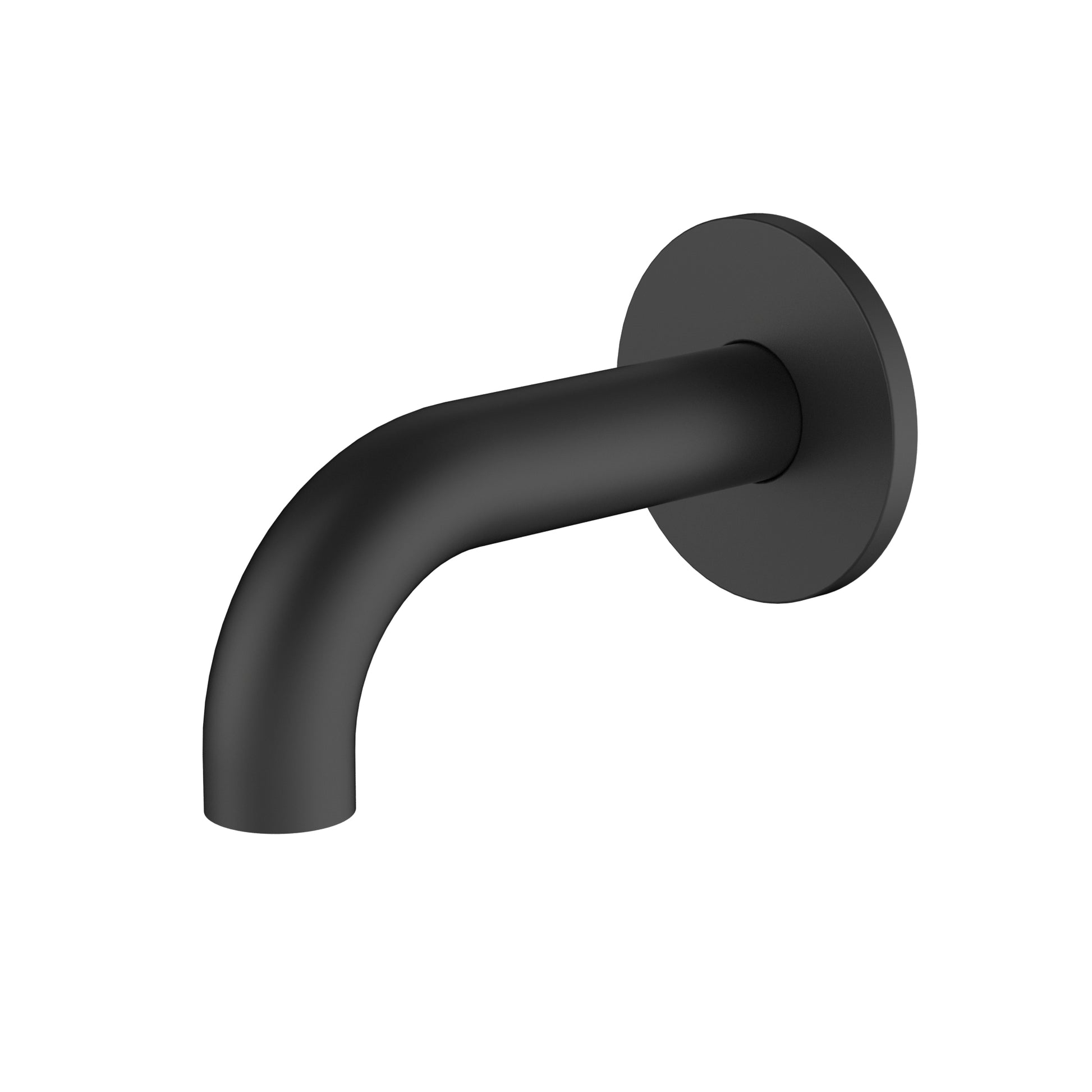 Round Curved Spout 130mm, Matte Black