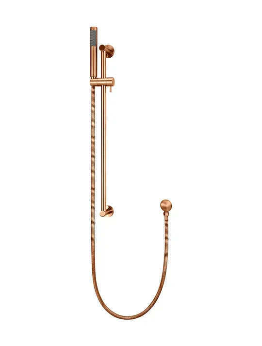 Meir Round Shower On Rail Column | Lustre Bronze