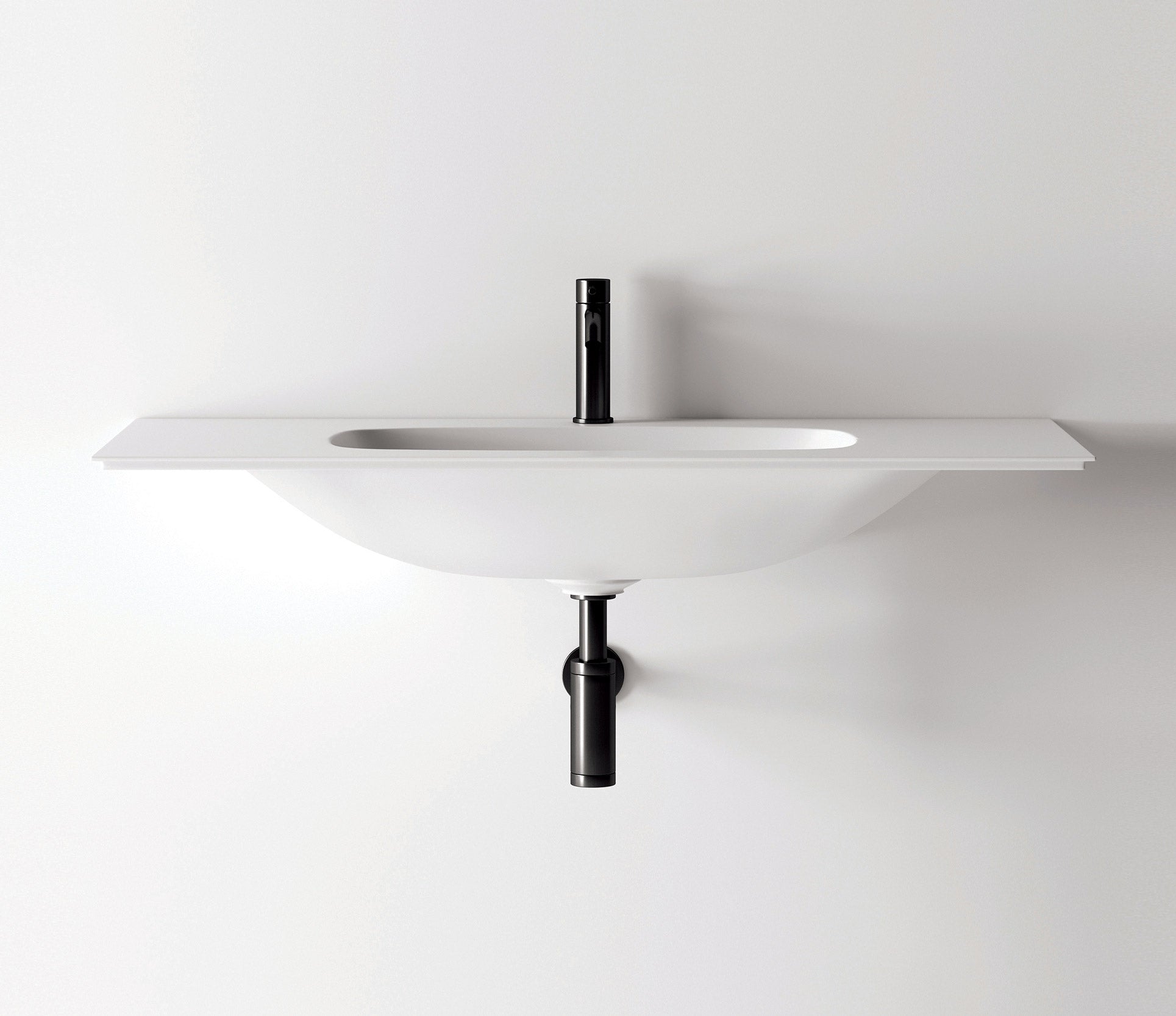 Studio Bagno Nur 102 Wall Hung / Vanity Top Basin 1TH, Gloss White
