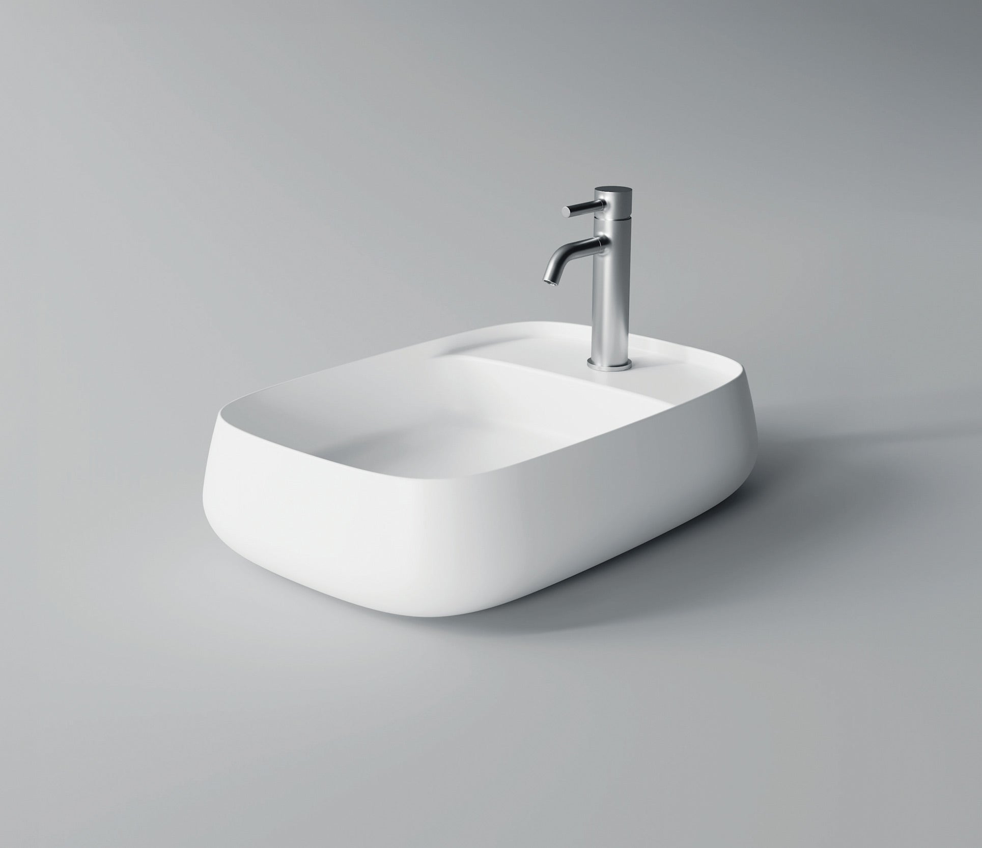 Studio Bagno Nur 60X Plan Bench Basin 1TH, Gloss White