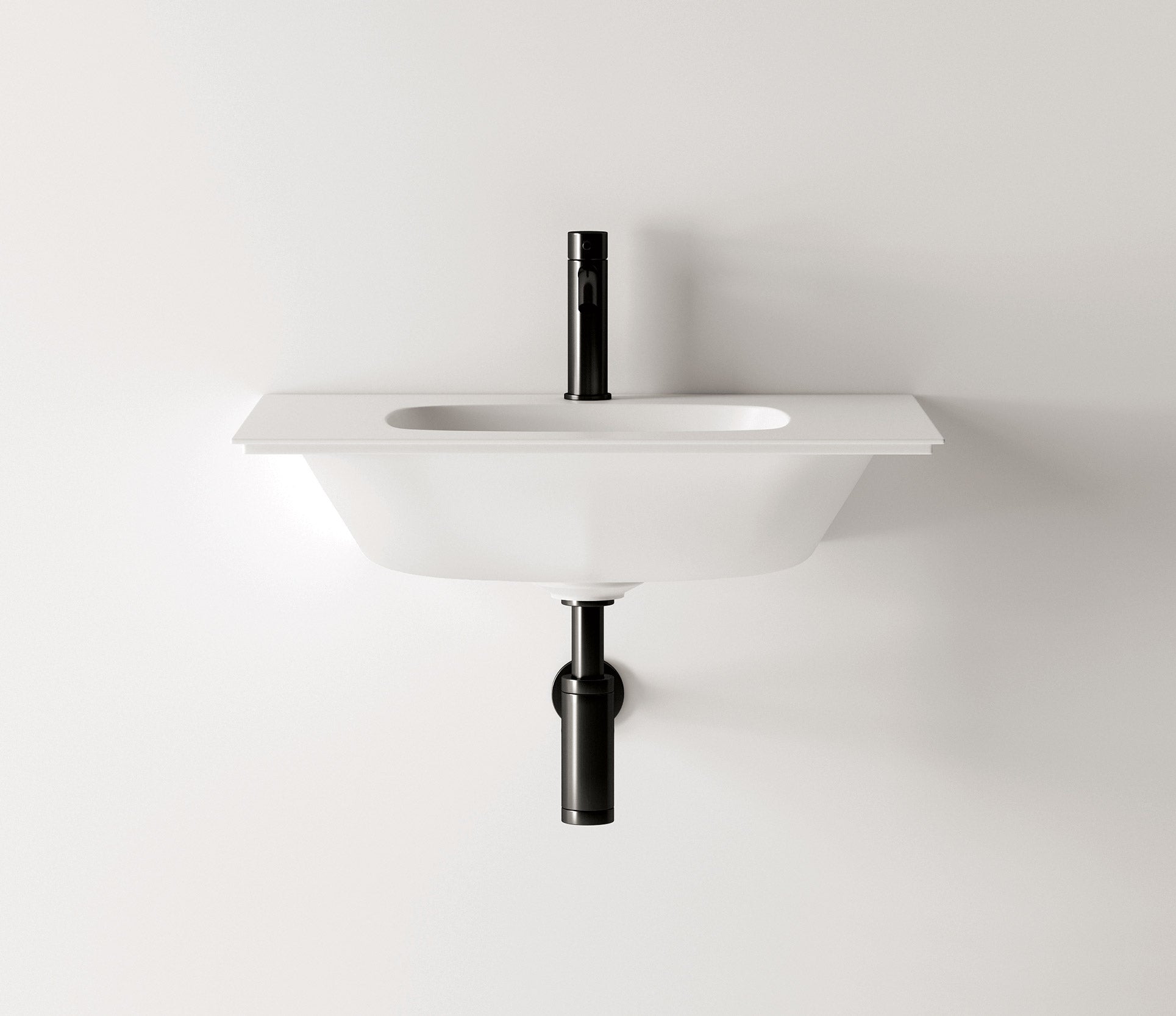 Studio Bagno Nur 62 Wall Hung / Vanity Top Basin NTH, Gloss White
