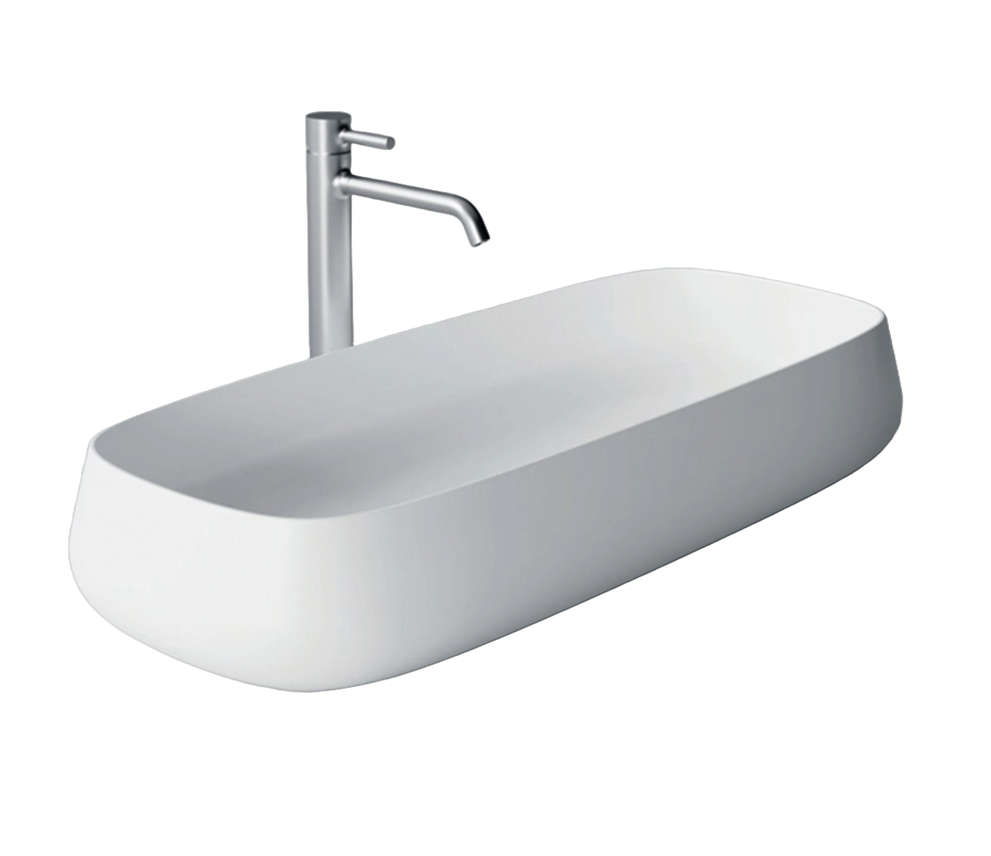 Studio Bagno Nur 80 Bench Basin - Matte White, Gloss White
