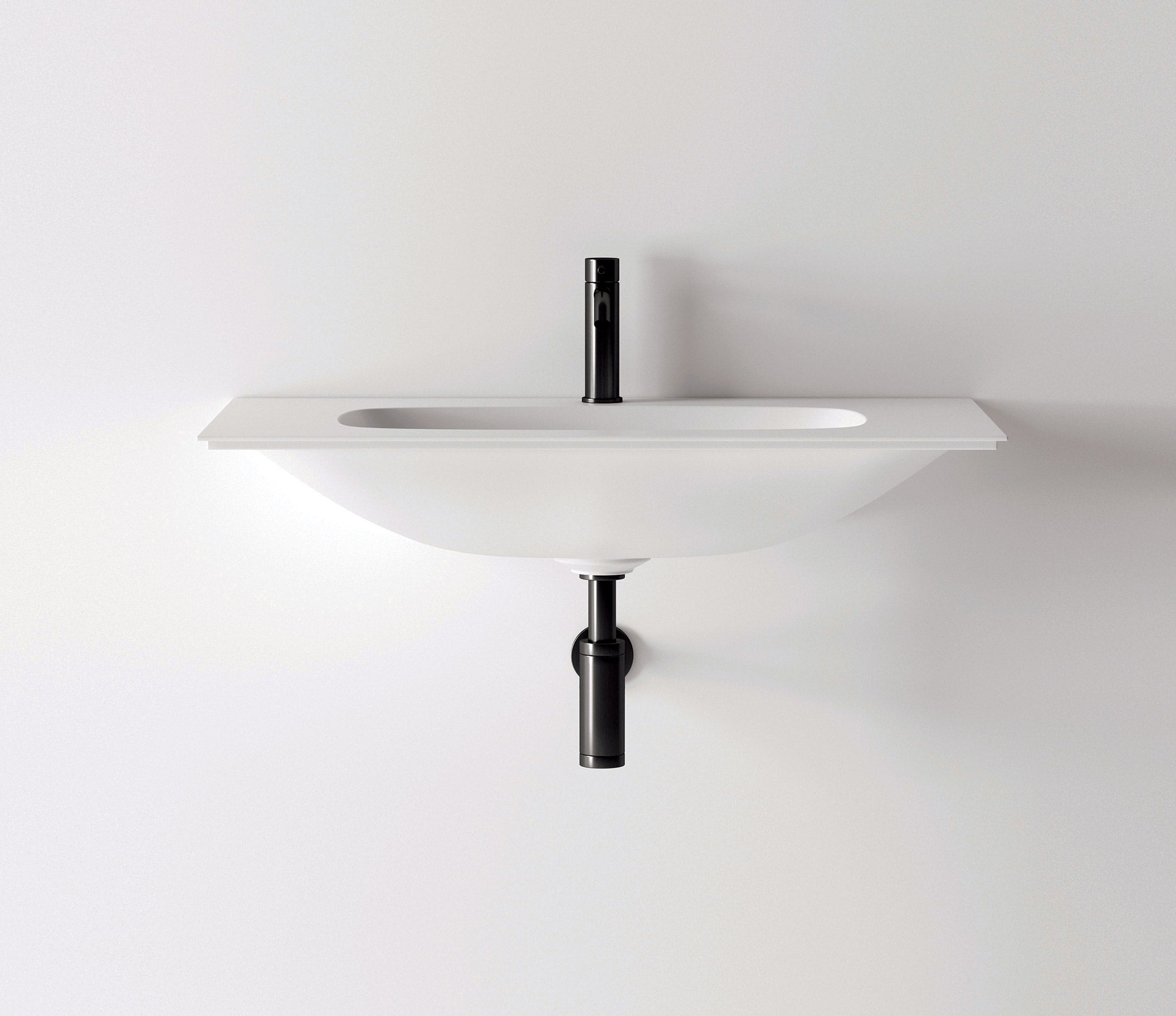 Studio Bagno Nur 82 Wall Hung / Vanity Top Basin NTH, Gloss White