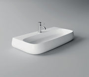 Studio Bagno Nur 90 Bench/Wall Basin 3TH - Matte White, Gloss White