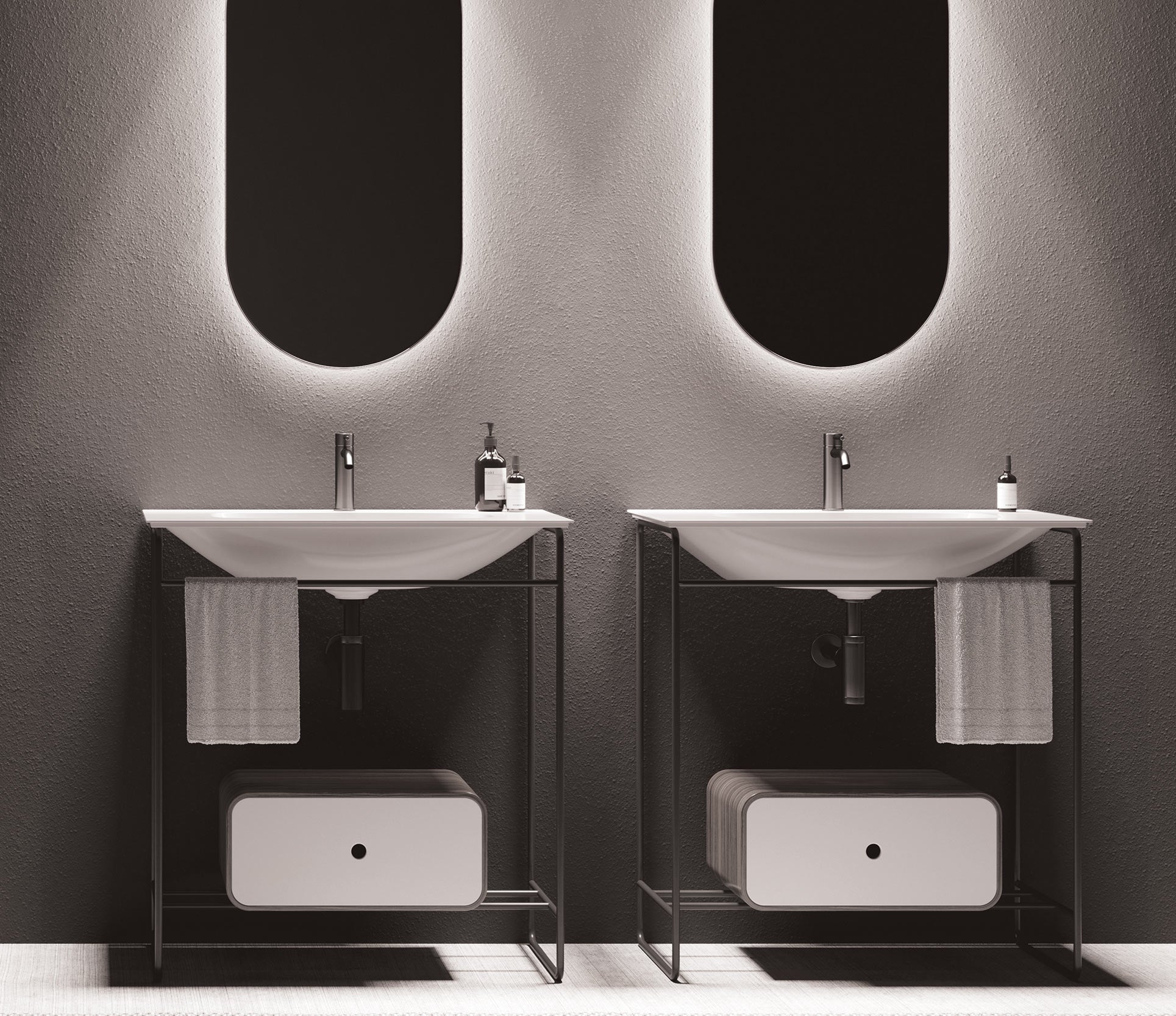 Studio Bagno Nur 62 Wall Hung / Vanity Top Basin NTH, Gloss White