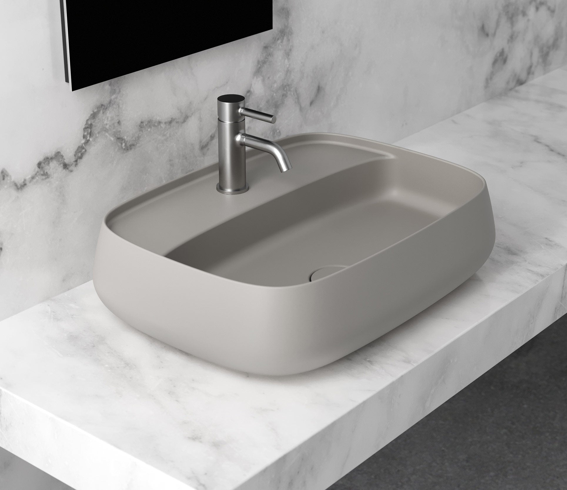 Studio Bagno Nur 60X Bench Basin 3TH, Gloss White