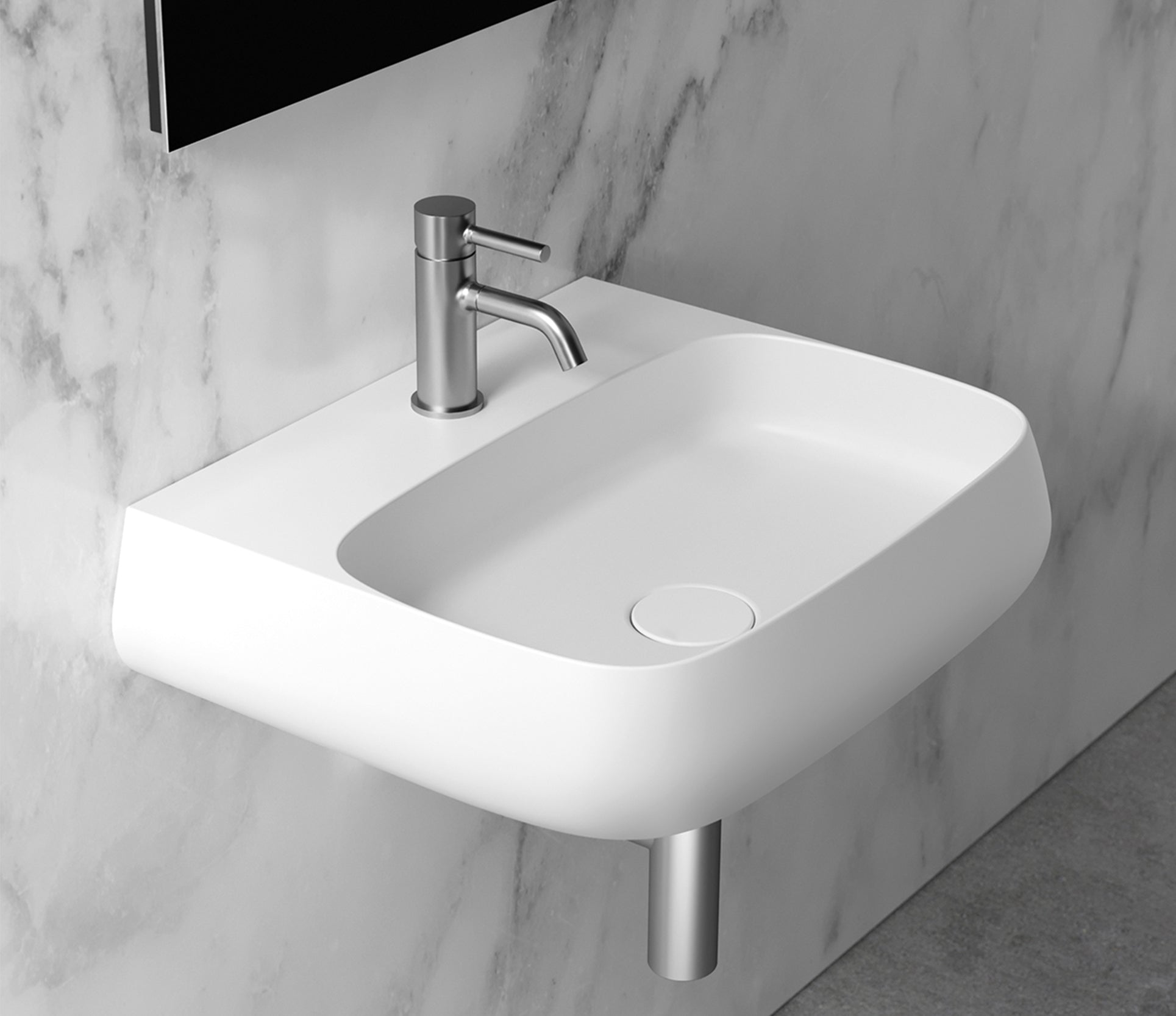 Studio Bagno Nur 55 Bench/Wall Basin 1TH - Matte White